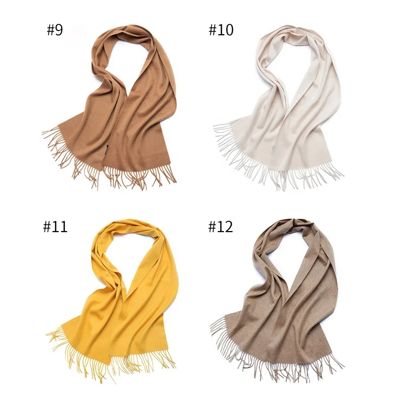 Fashion Designer Cashmere Scarves With Tassels Solid Color Pashmina Scarf Luxury Scarf Cashmere