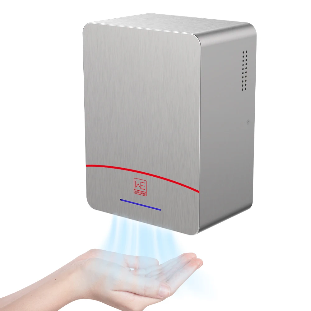 Commercial Compact Slim Sensor Battery Operated Stainless Steel HEPA Hand Dryer High Speed Automatic Energy Efficient Hygienic