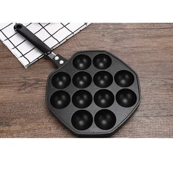12 Holes Household Kitchen Non-stick Coating Cast Aluminium Takoyaki Maker Mold
