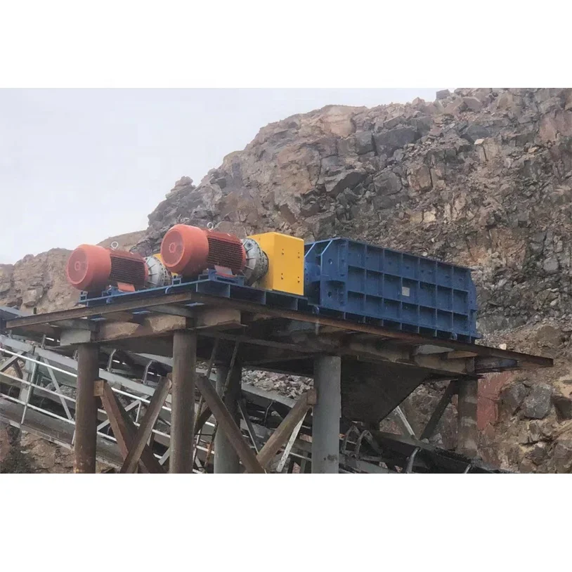Secondary limestone double roller crusher twin shaft sizer for limestone quarry