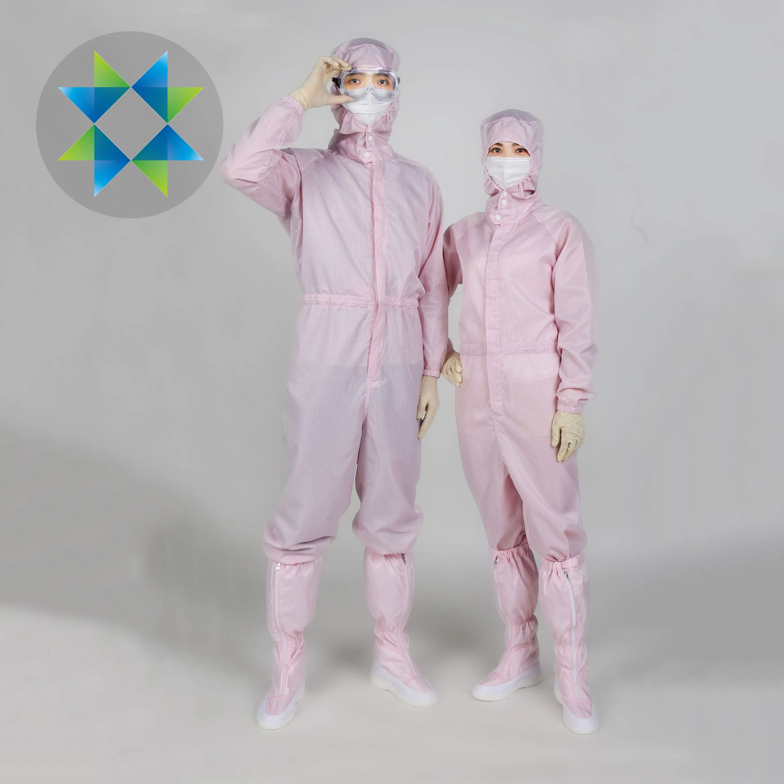 SKPURE customer made accepted polyester carbon fiber breathable anti static cleanroom coverall ESD overall