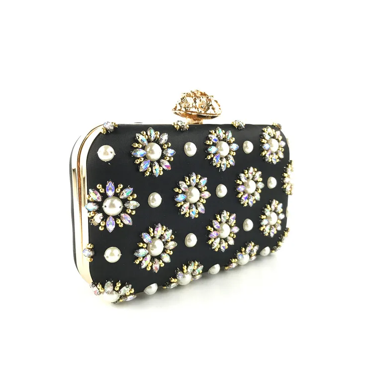 Wholesale Fashion Clutch Evening Bags Beaded Chain Handmade Ladies High Quality Party Bag for Women