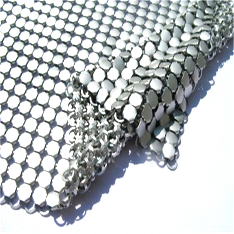 High Quality Metal Cloth Decorative Fabric Mesh Flakes 3.0-10.0mm  Aluminum Metallic Curtain Sequins Wall
