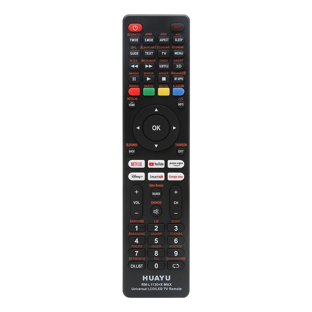 HUAYU RM-L1130+X MAX Universal Smart TV Remote Control For LG Samsung TCL Philips Vizio Sharp Sony  Sanyo And More Brands TVS