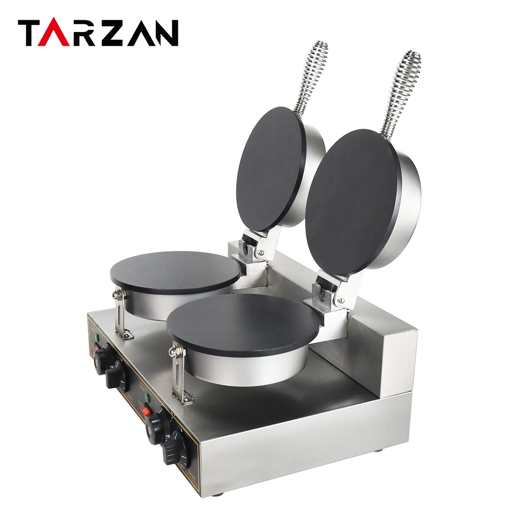 Double Headed Wafer Egg Roll Biscuit Making Machine Electric Ice Cream Cone Baking Equipment