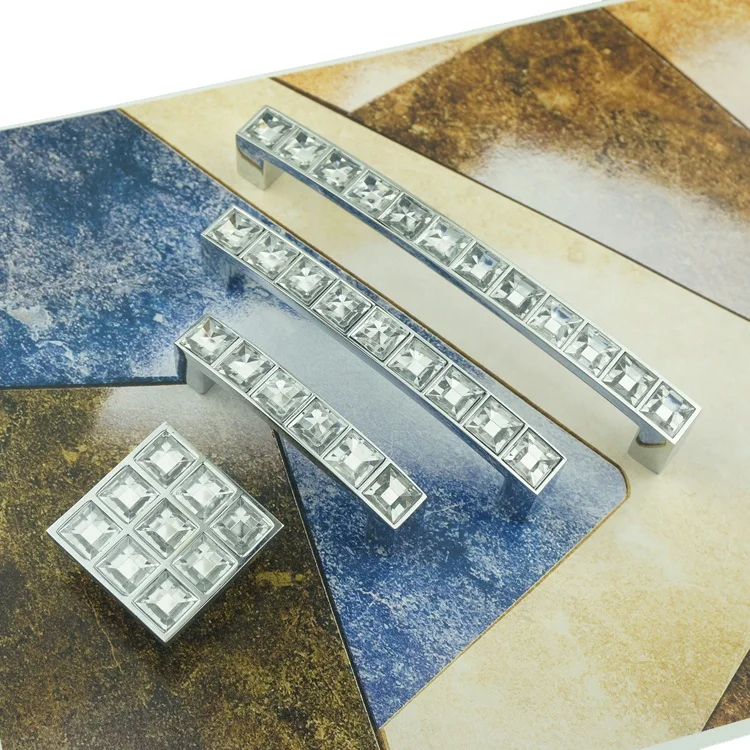 European Style Furniture Accessory Cabinet Handle Knobs Door Knob Handle Crystal Modern Entrance Wardrobe Zinc Acrylic 30mm