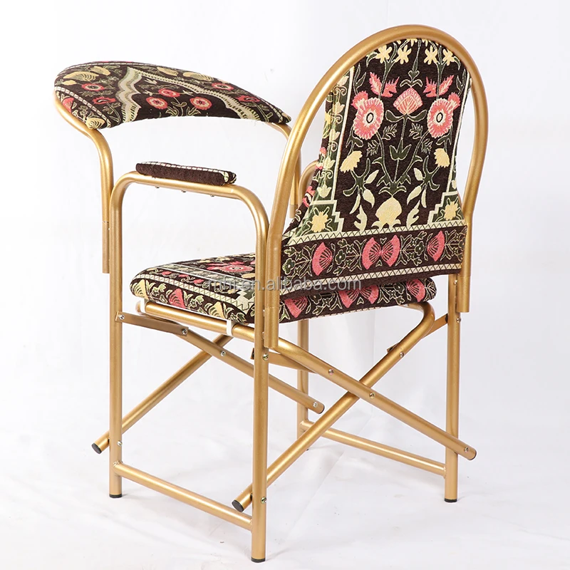 Wholesale Hot Sale Movable Pad Foldable Stacking Muslim padded Worship Metal Prayer Church Chair