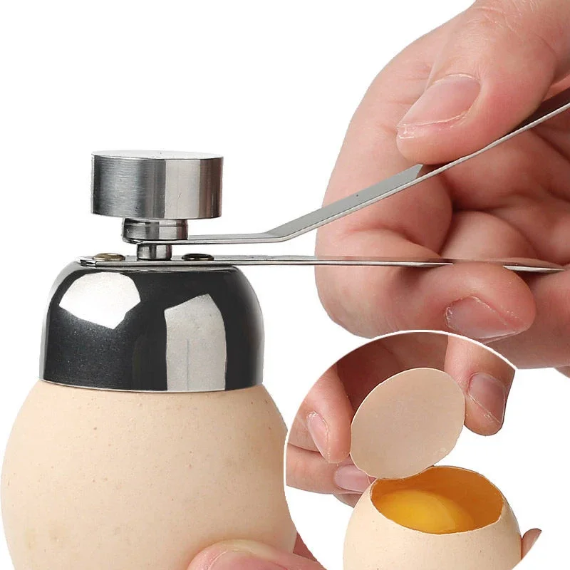 Stainless Steel Boiled Egg Topper Raw Egg Cracker Separator Kitchen Gadgets and Tools Metal Egg Knocker Opener