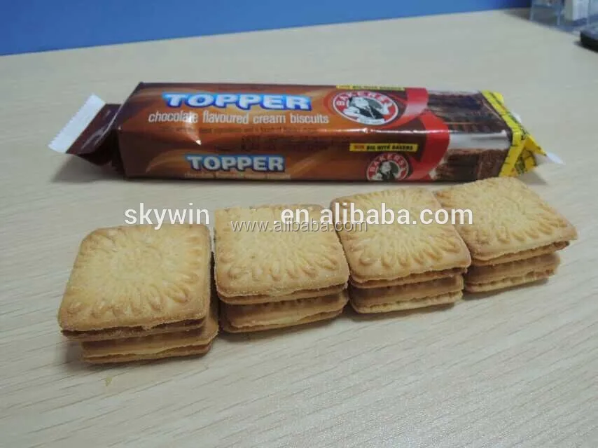 Durable PLC touch screen Two lanes 1000pcs/min Sandwich Biscuit Making Machine biscuit sandwiching maker cream biscuits machine