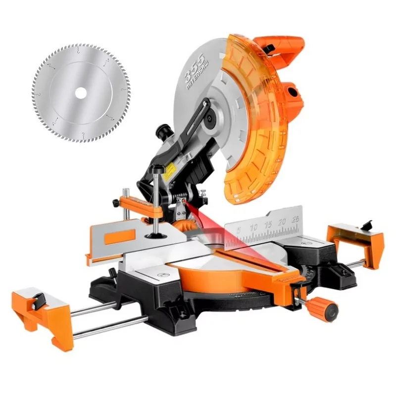 14 inch single oblique large miter saw 355 wood aluminum cutting circle aluminum machine  + saw blade+Roller rack