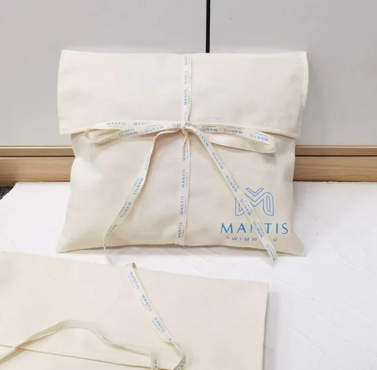 Cotton Envelope Gift Packaging Cloth Dust Bag White Luxury Jewelry Cosmetic Envelope Dust Bag Organic Recycled Cotton Dust Bag