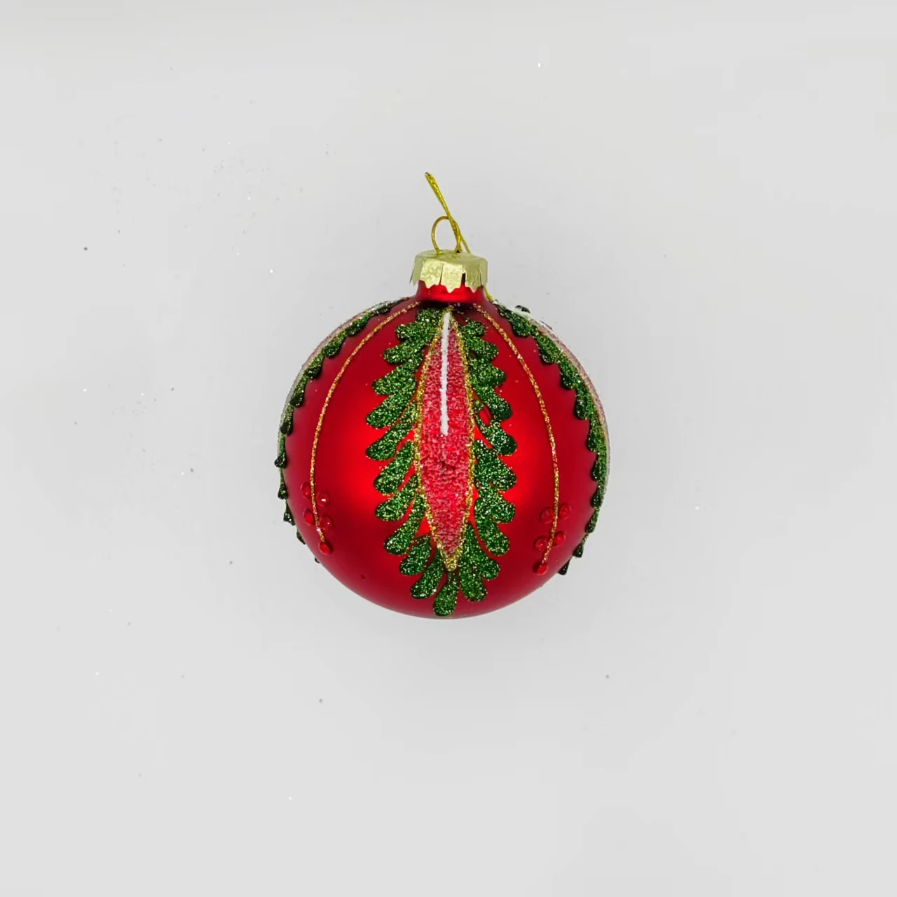 2023 New HotDesign Glass Ball Ornaments Christmas Glass Ball Red Irregular Striped Glass Ball Ornaments Christmas Tree Ornaments