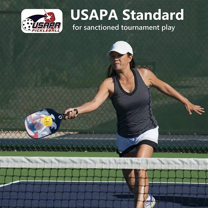 Pickleball Paddles Set of 2 - Graphite Surface with High Grit & Spin, USAPA Approved Lightweight Polymer Honeycomb