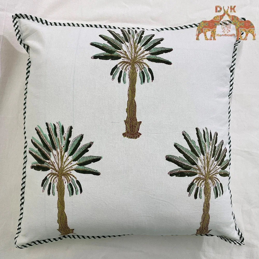 Luxury cushion cover cotton hand block print cushion cover sofa car home hand made cushion cover