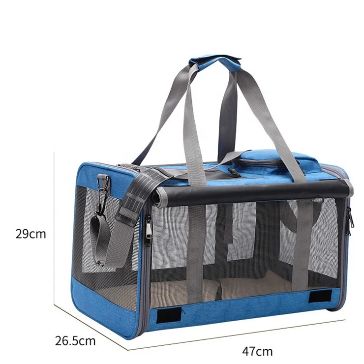 Роскошная складная сумка для переноски питомцев, уличная сумка 47X26.5X29 см с сетчатым окошком для охлаждения, PB2021060701