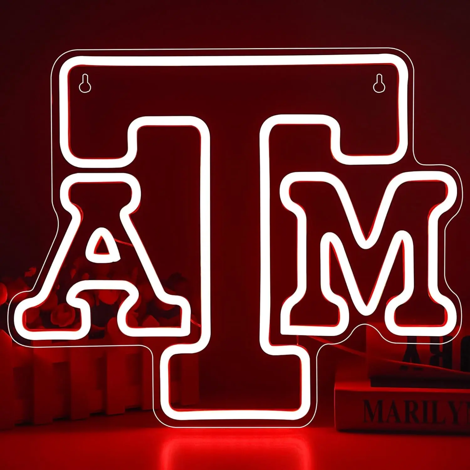 ATM Neon Sign American Football Team Logo and University Name Light Signs Wall Decor for College Man Cave Dorms and Bedrooms
