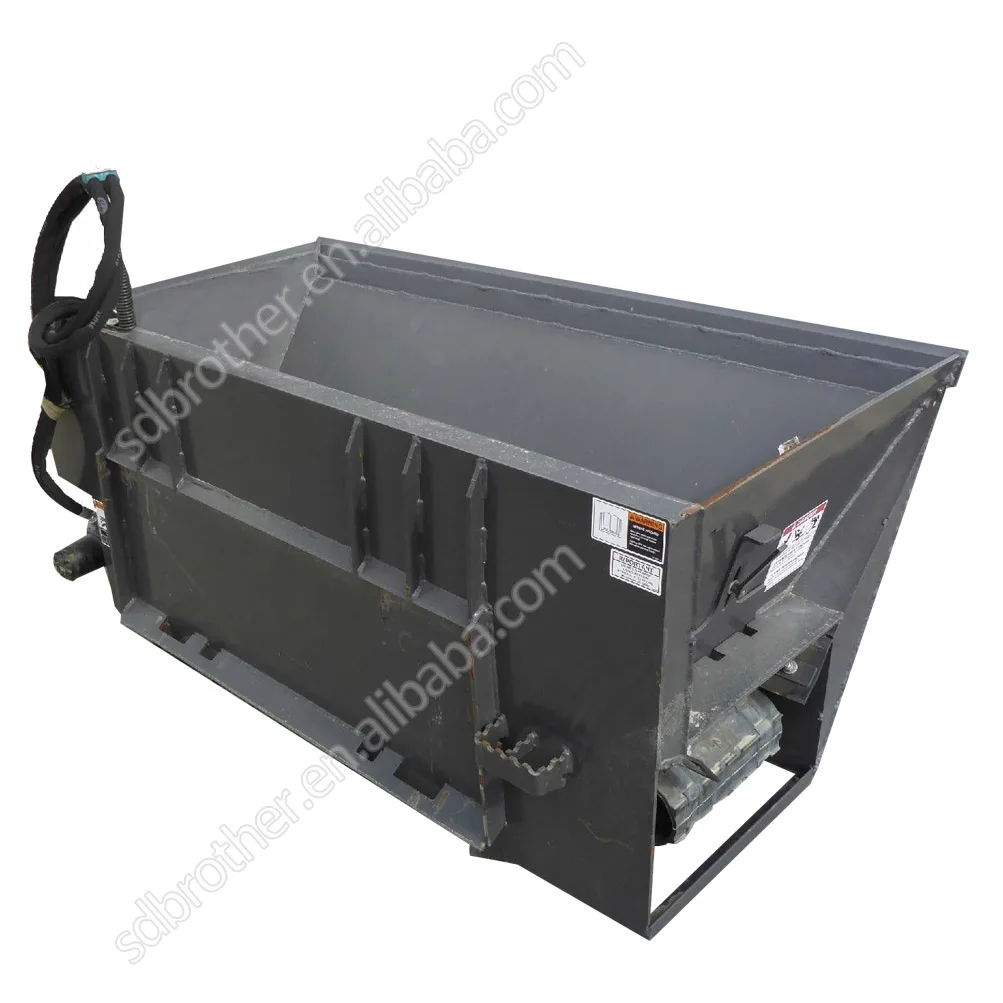 Side discharge bucket for skid steer loader