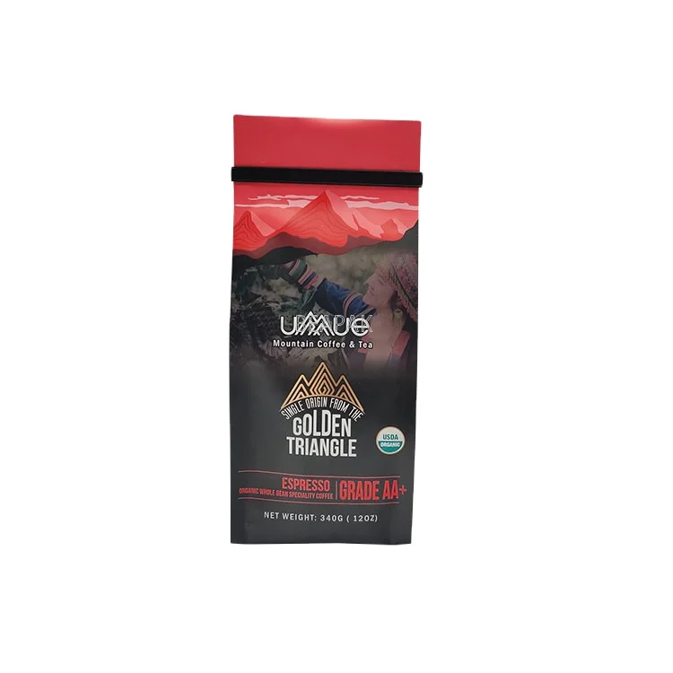 Custom heat sealed coffee bag / Resealale side gusset bags for coffee or tea