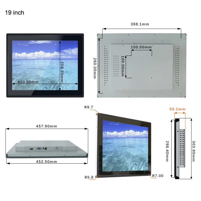 19 inch open frame monitor