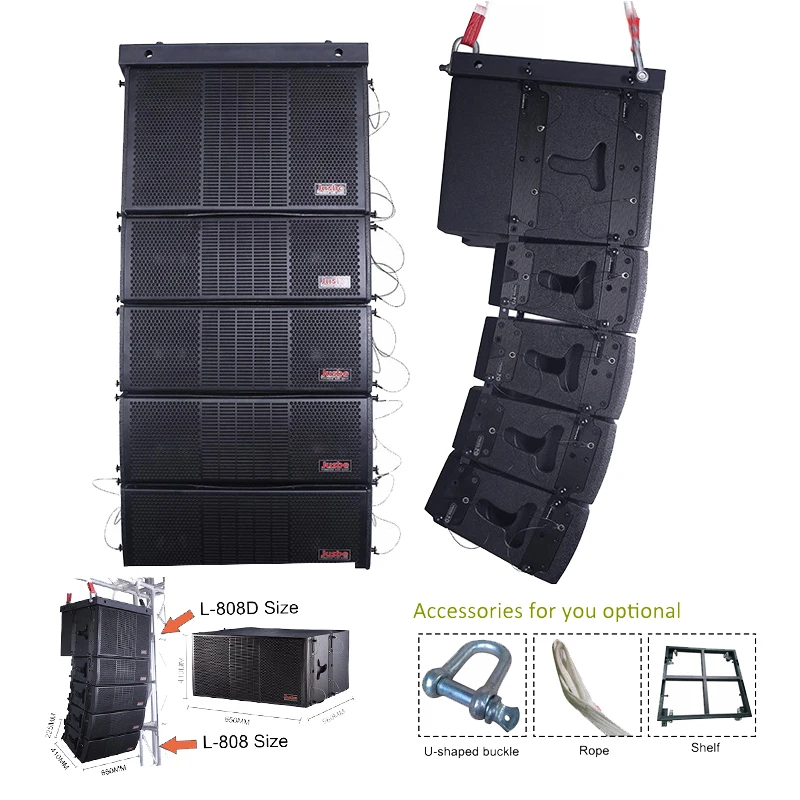 Jusbe L-808 professional audio, video & lighting sound system subwoofer rcf line array speaker for outdoor activities