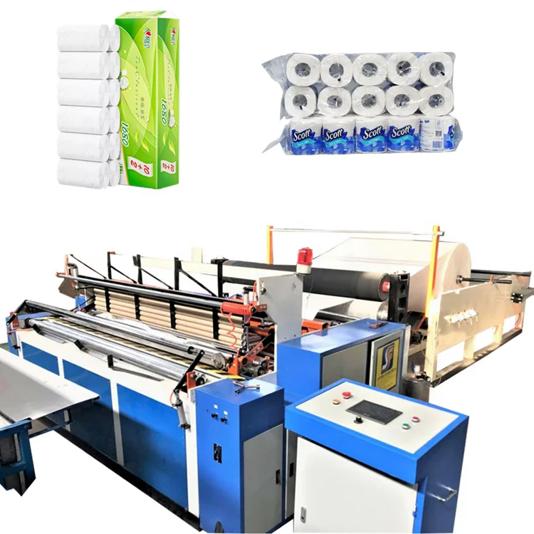 High Speed Automatic Jumbo Roll Toilet Tissue Paper Rewinding Machine For Toilet Roll Factory