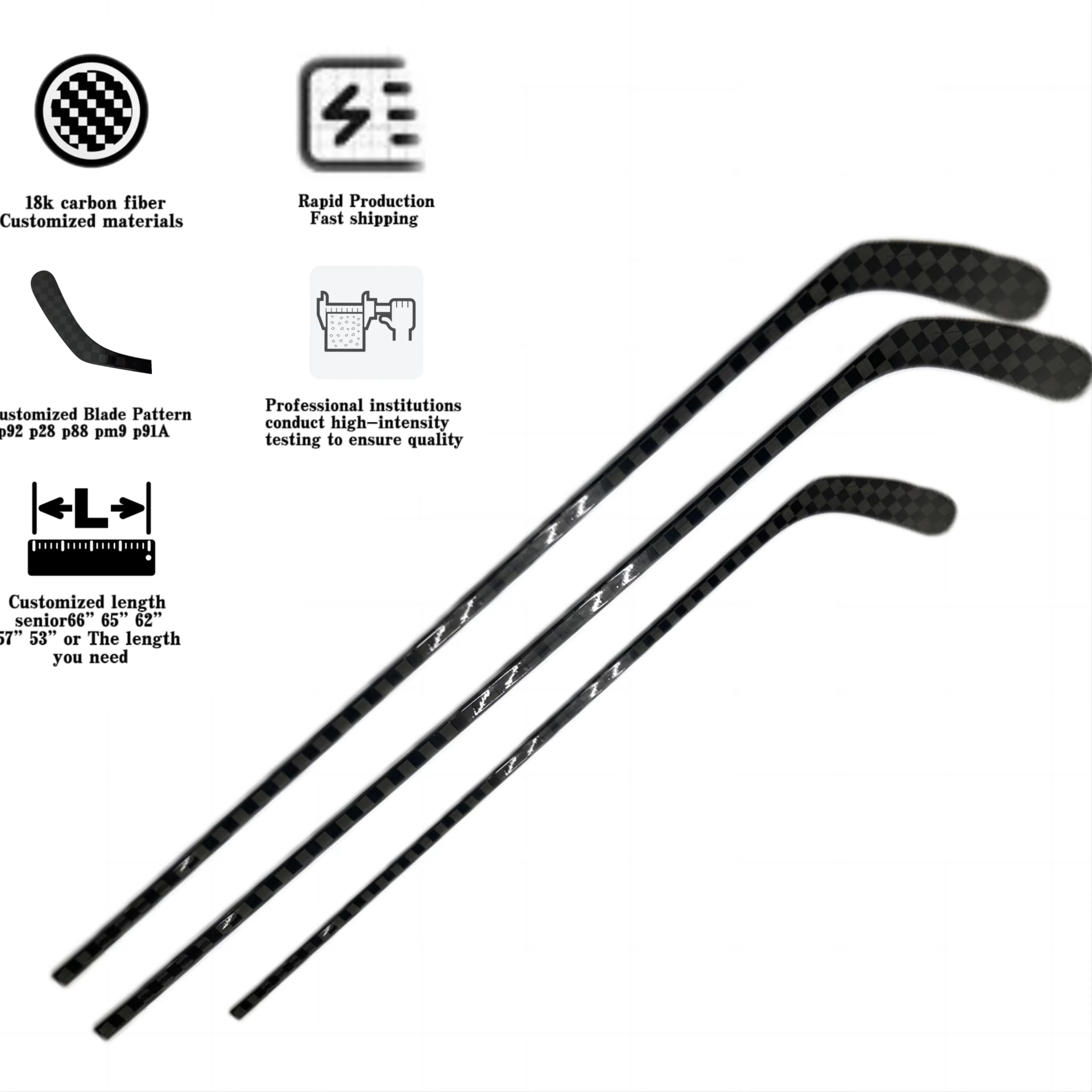 2024 Junior Field Youth Intermediate P88 Ice Hockey Stick Shaft Grip Hockey Goalie Sticks China  Blade Protector  Hockey Stick