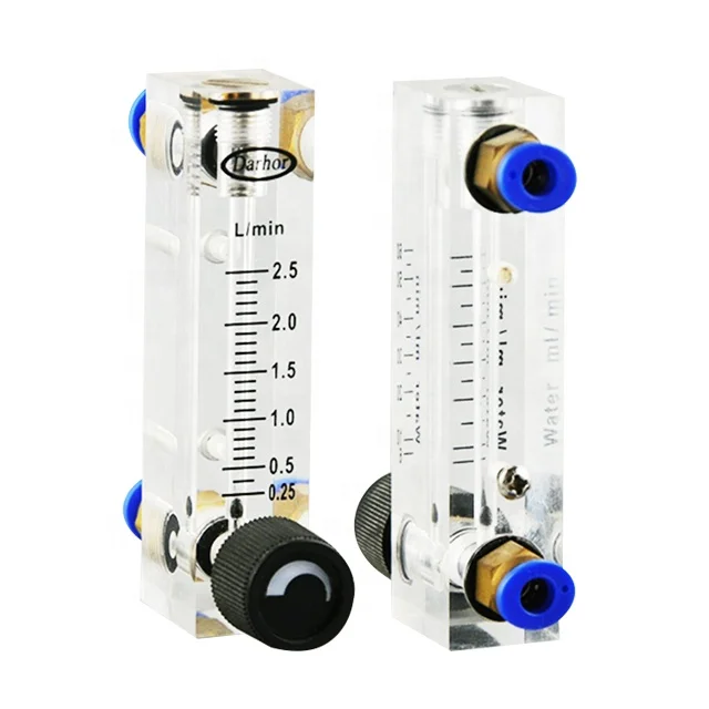 Высокоточный акриловый ротаметр газа Dahor с клапаном для CO CO2 Ar