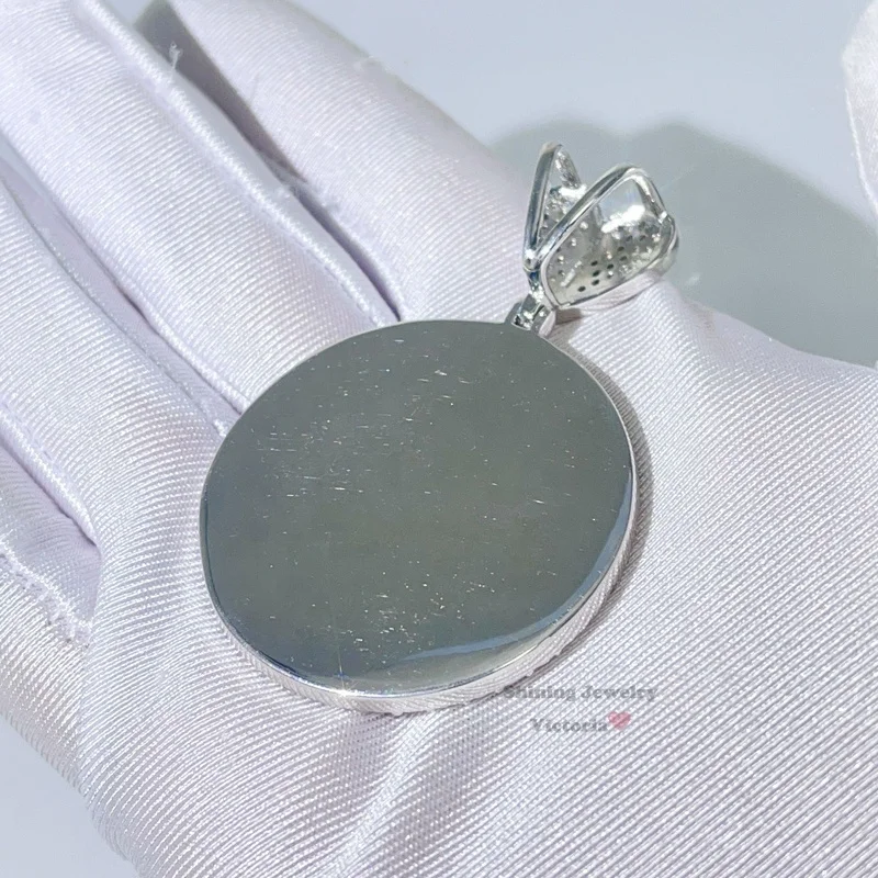 Guangzhou Shining Jewelry VVS Moissanite Iced out Broken Heart Bail Custom Photo Pendant