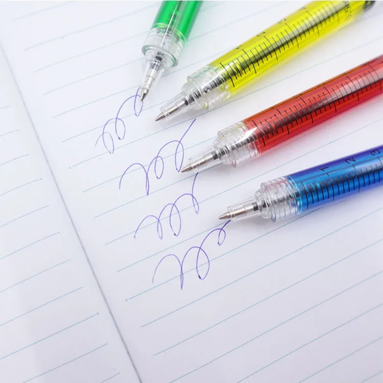 School supplies Creative needle syringe Ballpoint pen plastic transparent simulation syringe injection pen with Logo 1107