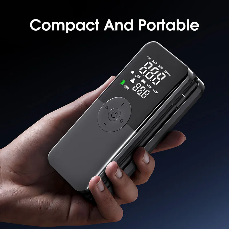 Cordless Rechargeable Portable Air Pump Tire Inflator Compressor Digital Car Tyre Inflator For Motorcycle Bicycle Balls