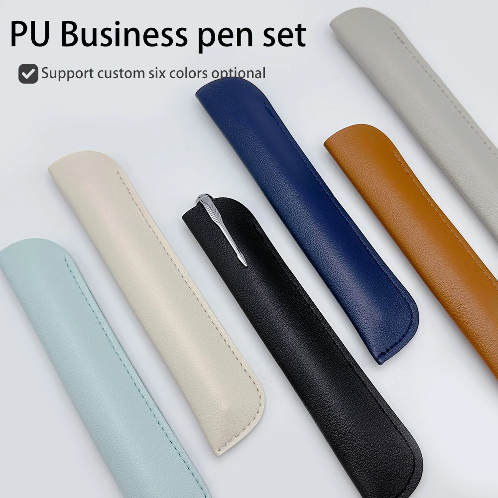 Hot Sale Macaron Color Pu Leather Pen Case Pen Cover Pen Case Can Be Hot Stamping Silk-Screen Logo