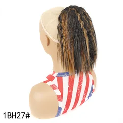 Water Wave Fluffy Ponytail For Women Short Afro Kinky Curly Synthetic Drawstring Ponytail Hair Extension