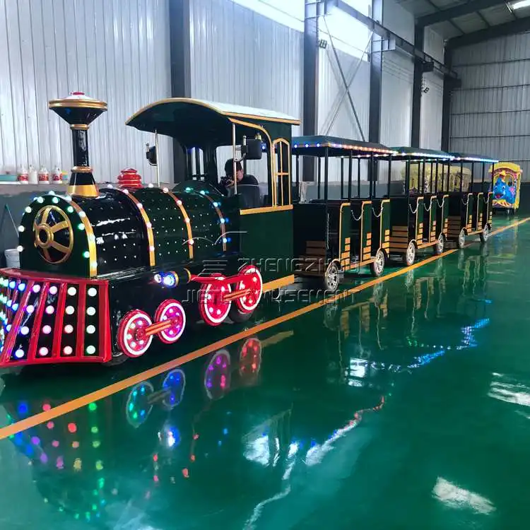 Christmas tourist attraction road sightseeing mini electric trains antique steam trackless train for sale