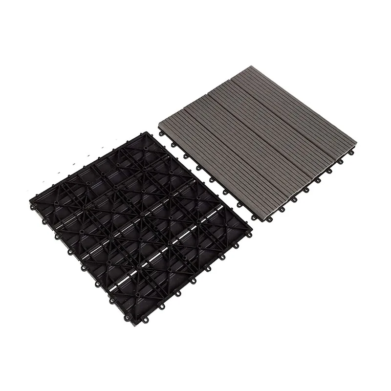 Interlocking outdoor decking non-slip plastic wood wpc flooring tiles engineered flooring