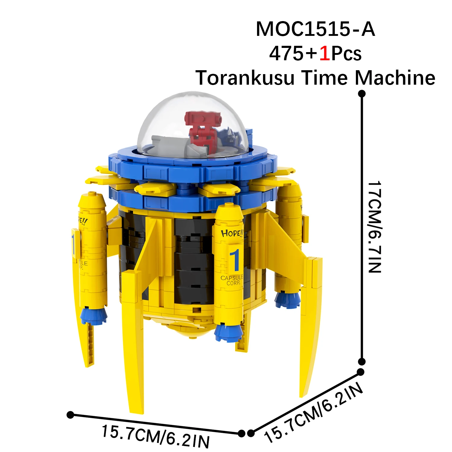 MOC1515 Torankusu Time Machine 475Pcs Bricks Anime Science Fiction Creative Series Assemble DIY Building Blocks Kids Gift Toys