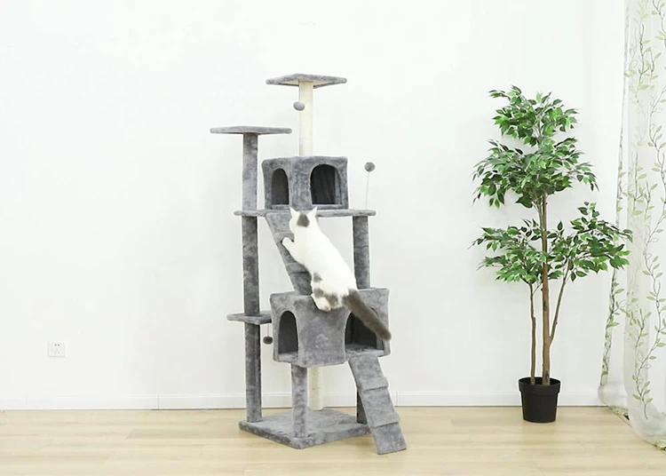 
Customized Climbing Sisal Scratcher Cat Tree House 