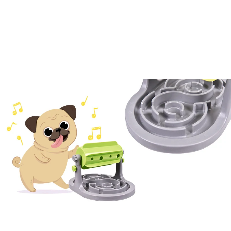 Amazon Popular Puzzle pet product slow feeder dog bowl drum shape Leakage food pet bowls with stand