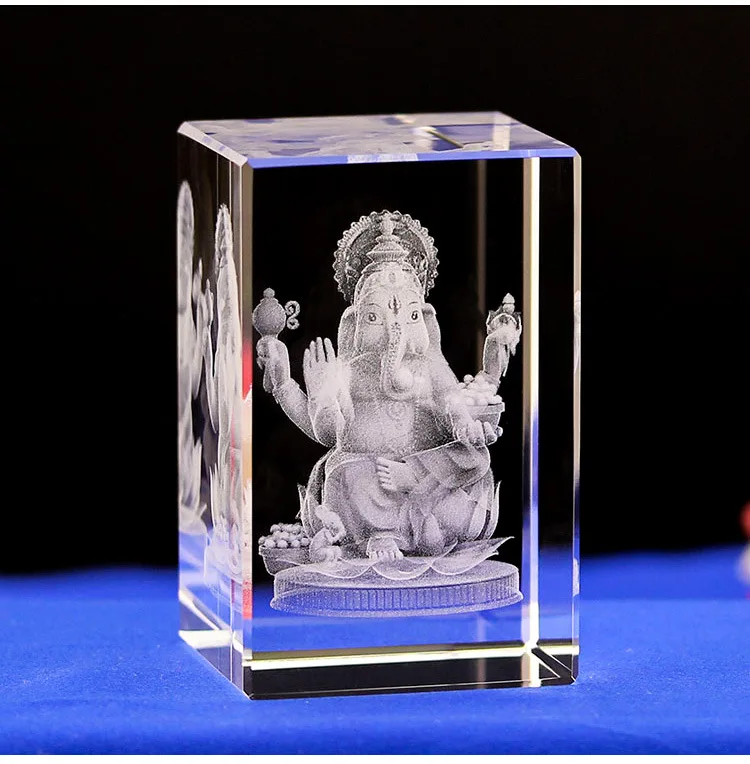 Hindu Elephant God Ganapati Vinayaka Ganpati Ganesh Gift Indian Idol Statue Crystal Ganesha