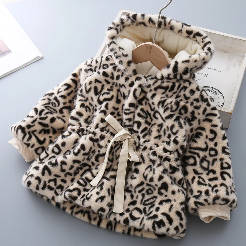 2326 Dropshipping Girls Toddler Kids Woolen Coat Baby Warm Shawl Imitation Fur Cotton