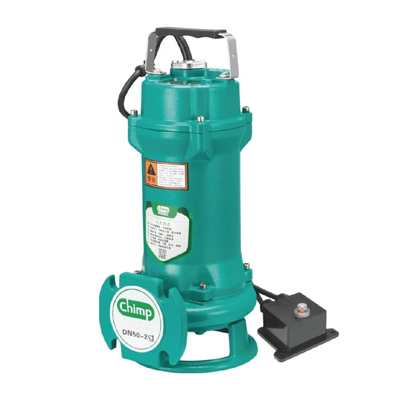 CHIMP WQD Types Single Phase Three Phase Heavy Duty Electric Cutting Impeller Submersible Sewage Water Pump