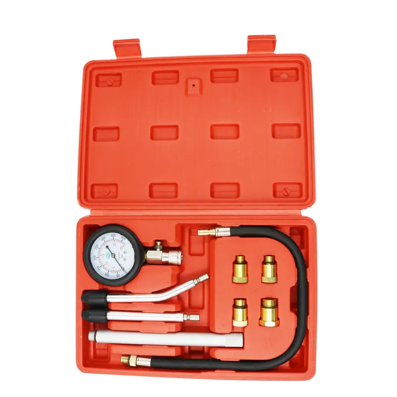 9Pcs Gasoline Compression Tester Spark Plug Cylinder Compression Tester Kit