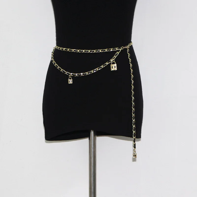 Wholesale Double Circle High Quality Hardware Waist Chain Female High Design Metal Waist Chain Body Chain Belt Female