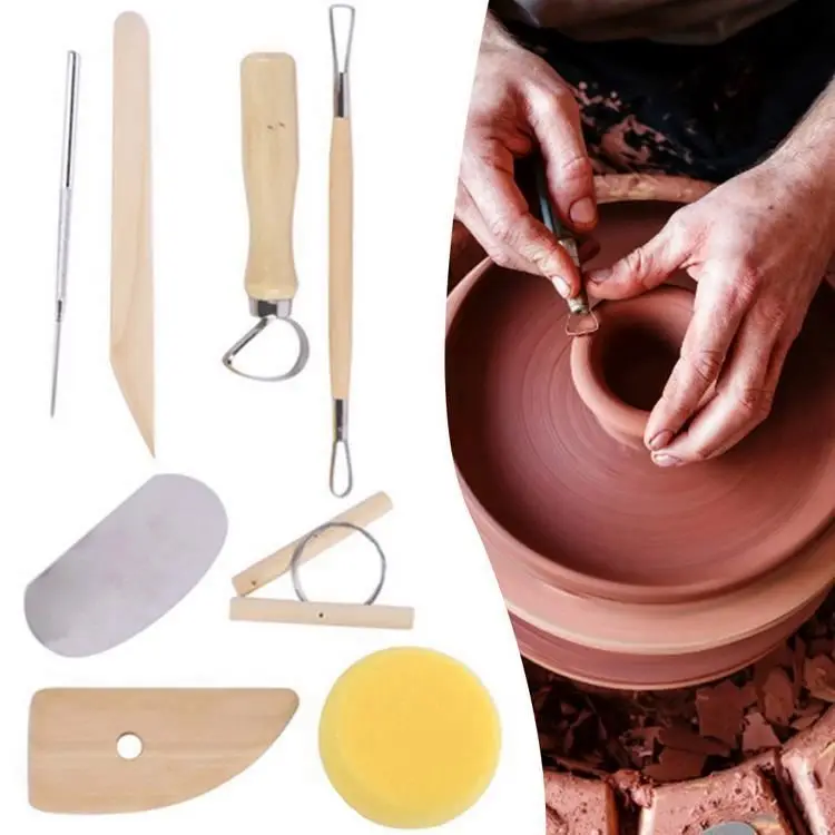 8PCS Pottery Clay Tools Practical Carving Modeling Tool Set
