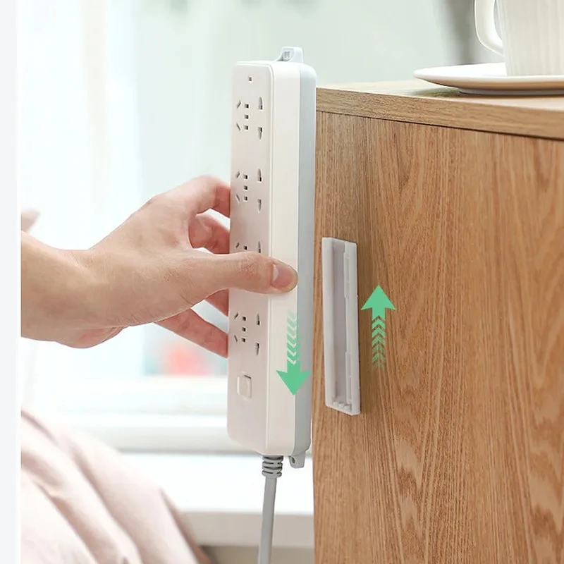 Sticker Punch-free Plug Fixer Home Self-Adhesive Socket Fixer Cable Wire Seamless Power Strip Holder Organizer