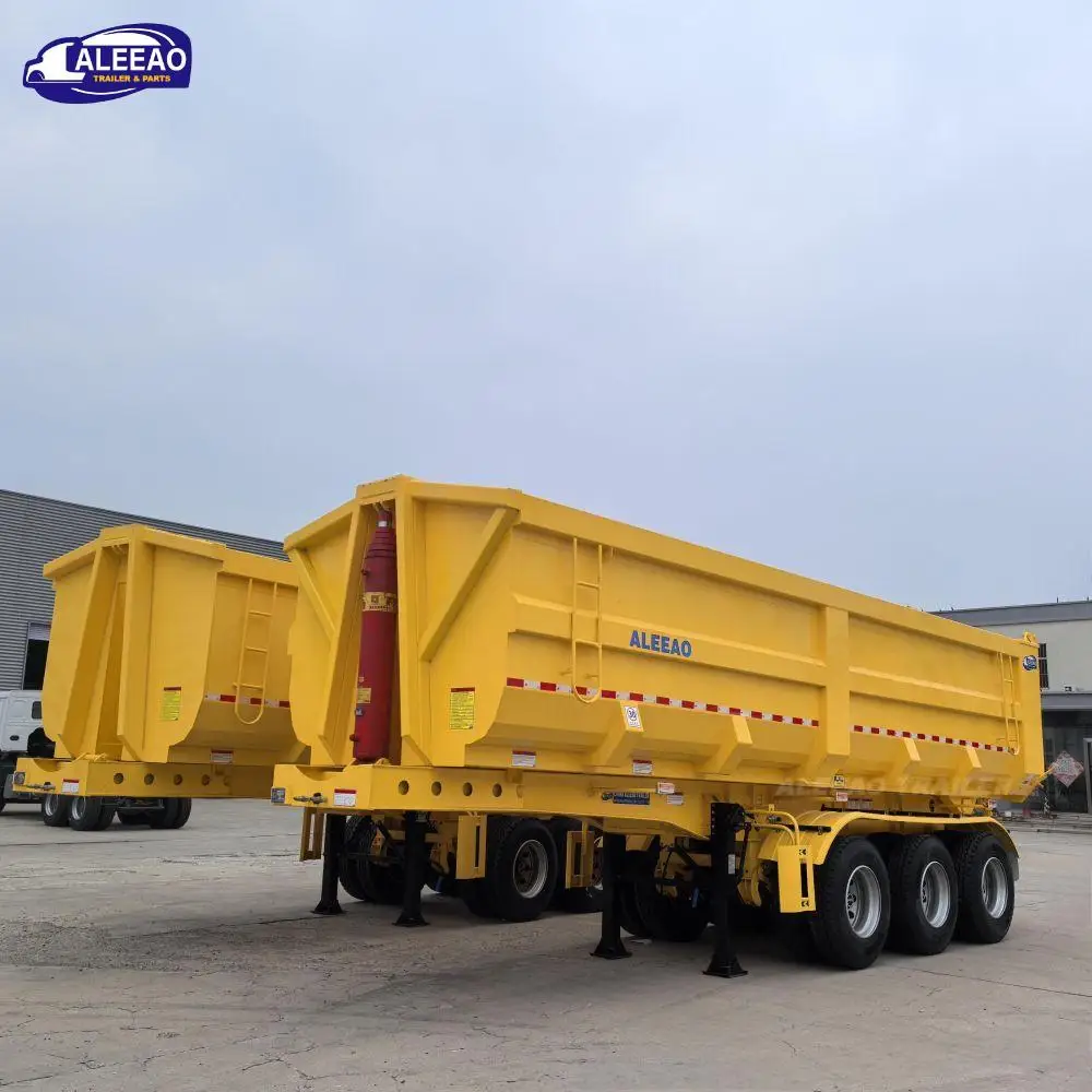 3 4 5 6 axis hydraulic heavy-duty end 60 80 100 120 150 ton dump truck rear tilting dump semi-trailer