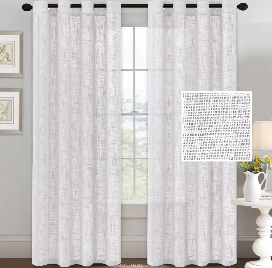 Wholesale Custom Solid Colored Quiet Sliding Polyester Spandex White Beige Color 52 x 108 Inch Livingroom Hotel Widow Curtain