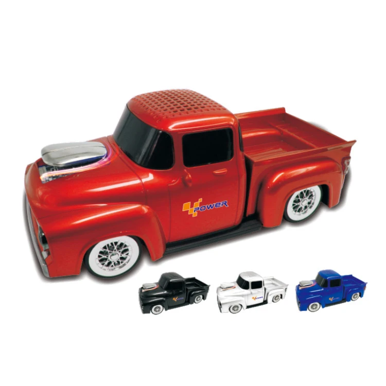 WS-538 Pickup TF USB FM AUX Handsfree LED Light Car Shape Wireless Radio Blue tooth Speaker