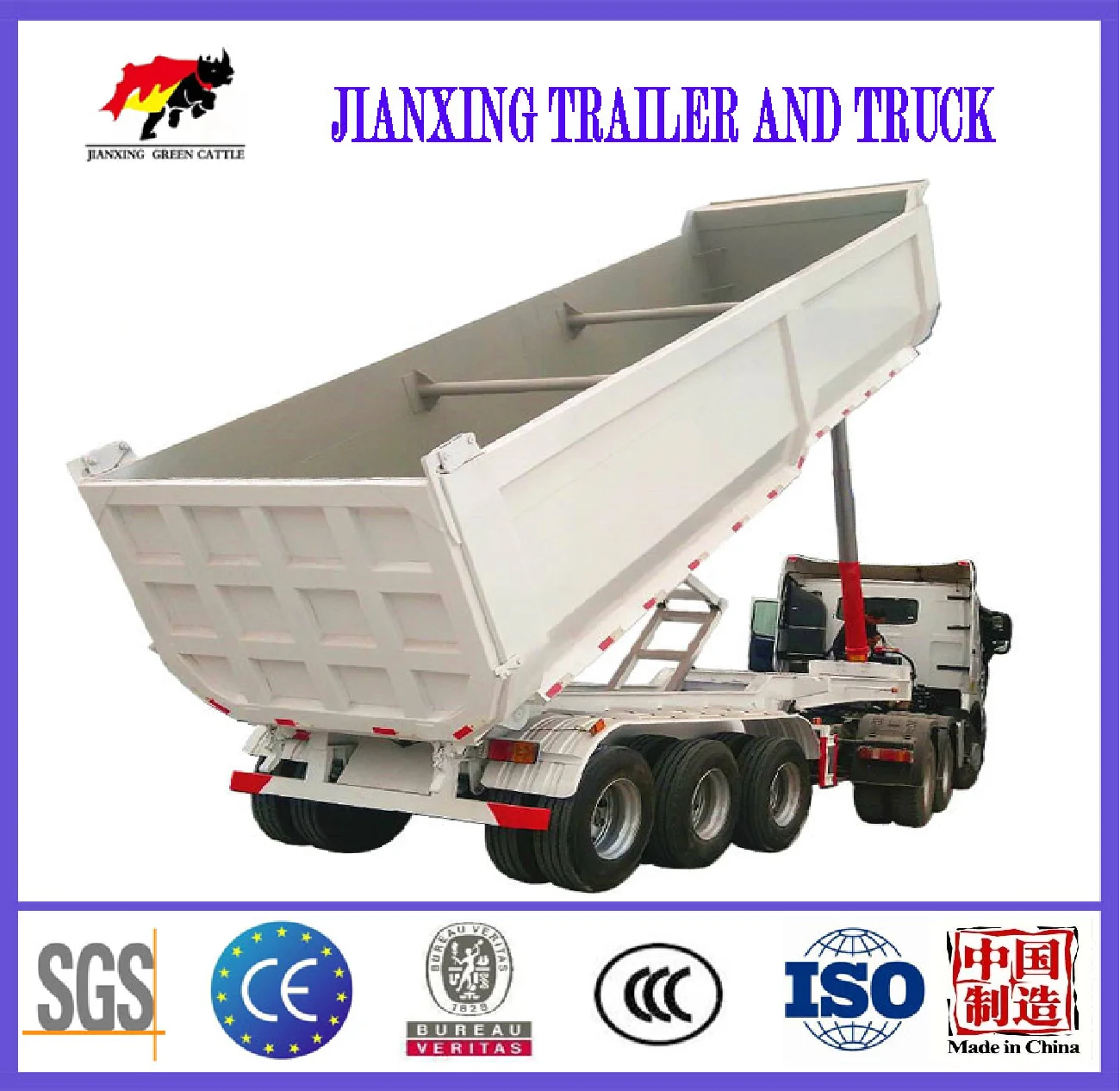 Manufacturer 45 CBM Tipper Trailer 60 Tons Dump Semi Trailer Dumper for sale 3 Axles Dump Semi Trailer For Sale