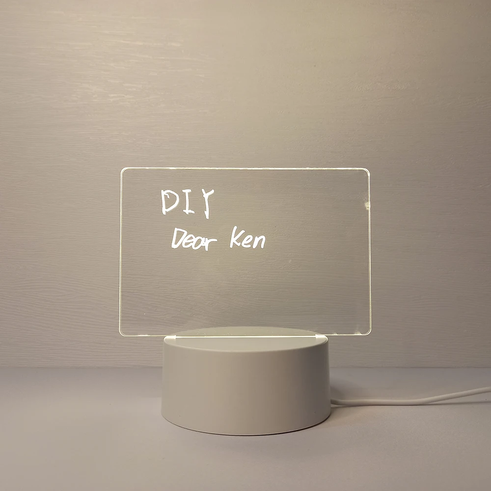 Creative Gifts Girl Bedroom Sleeping Lamp Cute Soft Light Desk Lamp 3D Message note Board Night Light With Pen