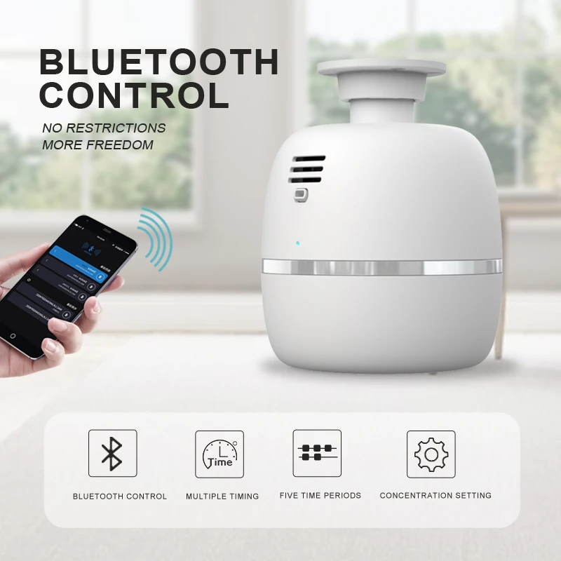 Smart App Control Plastic Fragrance Aroma Diffuser Ceiling Rooms 1000 cbm Scent Capacity Ceiling Install Electric Manual Power